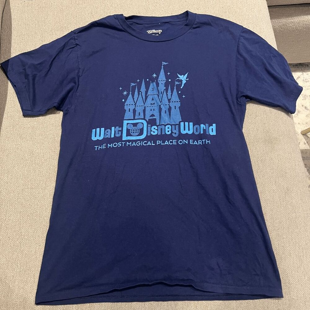 Walt Disney World Navy Castle Tinker Bell Tee Youth M